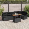 vidaXL Set Divano da Giardino con cuscino 7 pcs Nero polyrattan