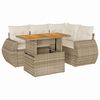 vidaXL Set Divano da Giardino 5 pz con Cuscini Beige in Polyrattan