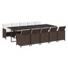 vidaXL Set da Pranzo da Giardino 11 pz con Cuscini Polyrattan Marrone