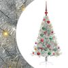 vidaXL Albero di Natale artificiale con luci integrate Argento 120 cm