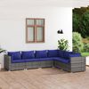 vidaXL Set Divani da Giardino 6 pz con Cuscini in Polyrattan Grigio