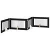 vidaXL Cancello per cani pieghevole con supporti 4 pz Rovere Nero