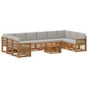 vidaXL Set di divani da esterno 8 pcs Naturale e Grigio Chiaro