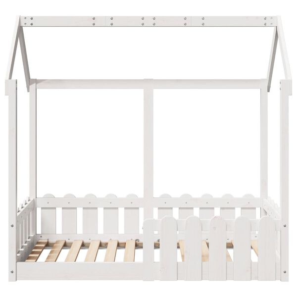 vidaXL Giroletto Casetta Bambini Bianco 70x140 cm Legno Massello Pino