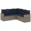 vidaXL Set Divani da Giardino 5 pz con Cuscini Grigio in Polyrattan