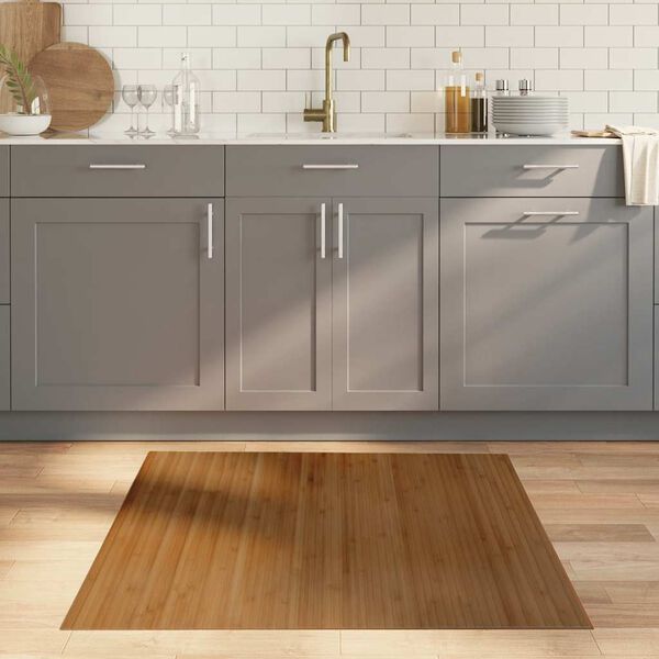 vidaXL Tappeto Rettangolare Marrone 100x100 cm in Bamb&ugrave;