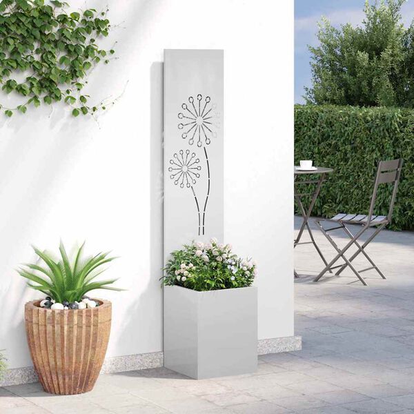 vidaXL Schermo per privacy in giardino Traforo Argento 32 x 140 cm