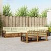 vidaXL Set di divani da esterno con cuscino 8 pcs Naturale e Crema