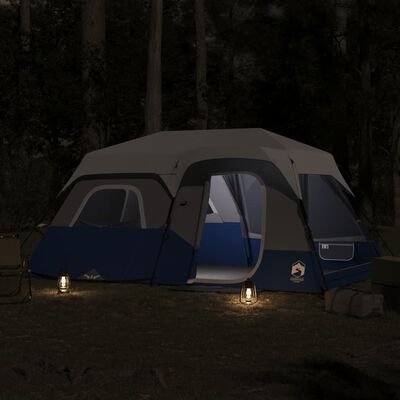 vidaXL Tenda Famiglia con LED 9 Persone Blu Chiaro a Rilascio Rapido