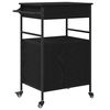 vidaXL Carrello da Cucina Rovere Nero 56 x 43 x 89,5 cm