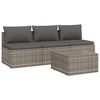 vidaXL Set Divani da Giardino 4 pz con Cuscini in Polyrattan Grigio