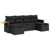 vidaXL Set Divano da Giardino 6 pz con Cuscini Nero in Polyrattan