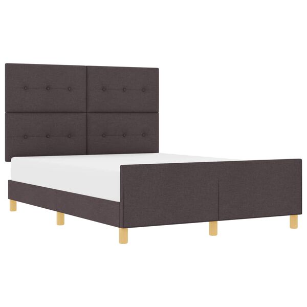 vidaXL Struttura del letto Marrone scuro 140 x 190 cm Tessuto
