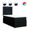 vidaXL Giroletto a Molle con Materasso Nero 90x190 cm in Tessuto
