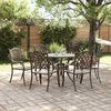 vidaXL Set da Pranzo per Giardino 7 pcs Bronzo 90 x 90 x 75 cm