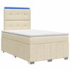 vidaXL Letto Box Spring LED con Materasso Crema 120 x 200 cm Tessuto