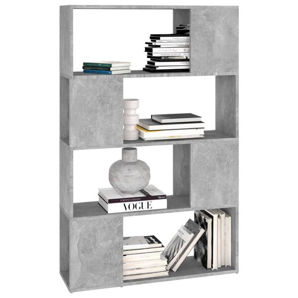 vidaXL Libreria/Divisorio Grigio Cemento 80x24x124,5 cm in Truciolato