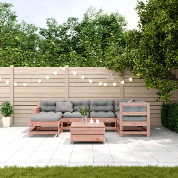 vidaXL Set Divani Giardino 7 pz con Cuscini Legno Massello di Douglas