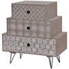 vidaXL Comodino con 3 Cassetti Grigio e Marrone