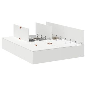 vidaXL Struttura letto con contenitore Bianco 135 x 190 cm