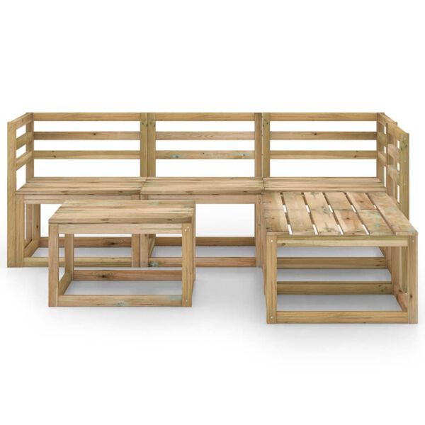 vidaXL Set Salotto da Giardino 6 pz in Legno di Pino Impregnato Verde