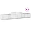 vidaXL Cesti Gabbioni ad Arco 7 pz 300x50x40/60 cm Ferro Zincato