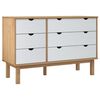 vidaXL Cassettiera OTTA Marrone e Bianco 111x43x73,5 cm Legno di Pino
