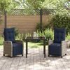 vidaXL Set da Pranzo per Giardino con cuscino 3 pcs Grigio polyrattan