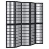vidaXL Divisorio Ambienti 5 Pannelli Nero Legno Massello di Paulownia