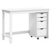 vidaXL Set scrivania e mobiletto su ruote MOSS 2 pcs Bianco