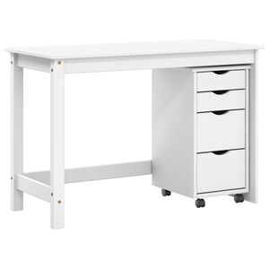 vidaXL Set scrivania e mobiletto su ruote MOSS 2 pcs Bianco