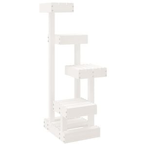 vidaXL Albero per Gatti Bianco 45,5x49x103cm in Legno Massello di Pino