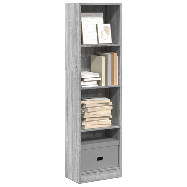 vidaXL Libreria Grigio Sonoma 40x24x143 cm in Legno Multistrato