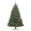 vidaXL Albero di Natale Artificiale con Rami Pieghevoli Verde 180 cm