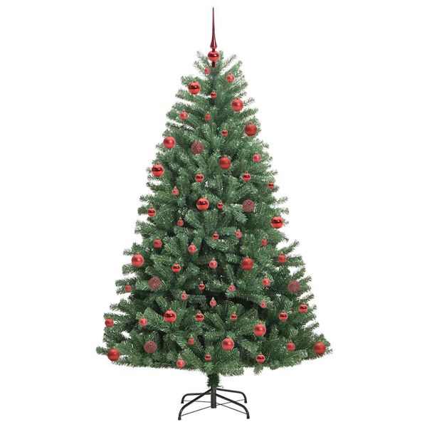 vidaXL Albero di Natale Artificiale con Rami Pieghevoli Verde 180 cm