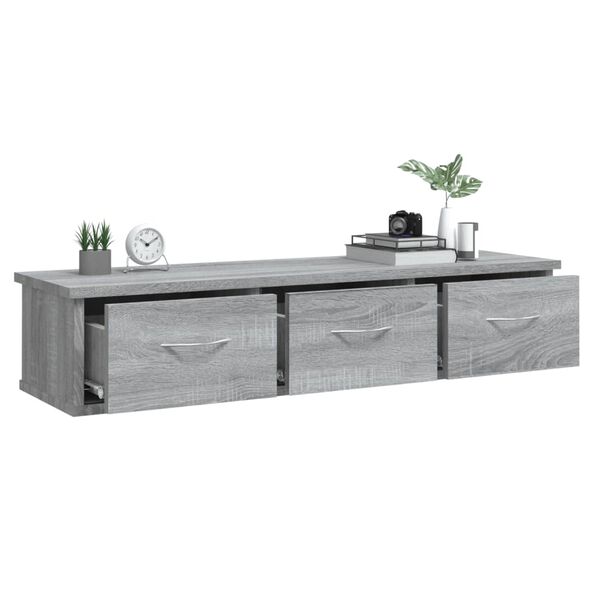 vidaXL Mobile a Muro Grigio Sonoma 88x26x18,5 cm in Legno Multistrato