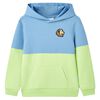 Felpa con Cappuccio per Bambini Blu e Giallo Tenue 116