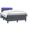 vidaXL Letto a Molle con Materasso e LED Grigio Scuro 120x220 cm Velluto