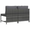 vidaXL Set Divani da Giardino 2 pz con Cuscini in Polyrattan Grigio