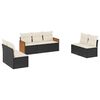vidaXL Set Divani da Giardino con Cuscini 7pz Nero Polyrattan