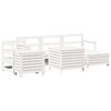 vidaXL Set Divani da Giardino 7 pz Bianco in Legno Massello di Pino
