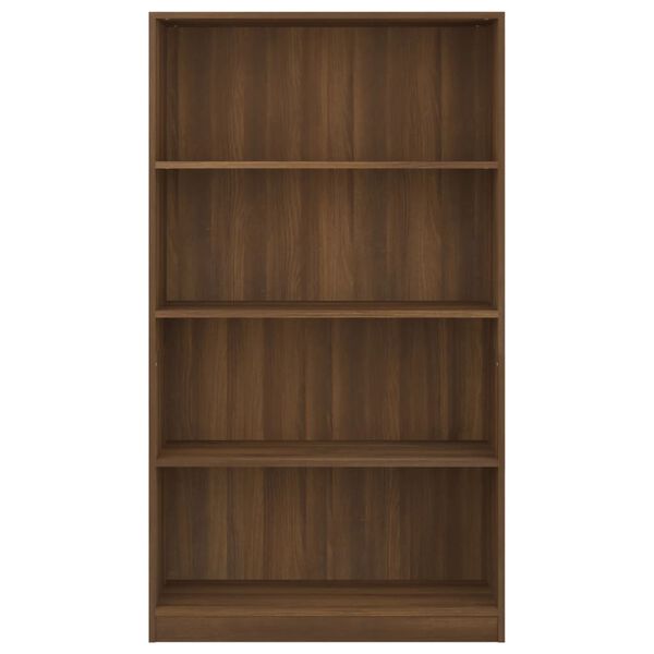 vidaXL Libreria 4 Ripiani Rovere Marrone 80x24x142cm Legno Multistrato