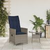 vidaXL Sedia da giardino reclinabile con cuscini grigia in polyrattan