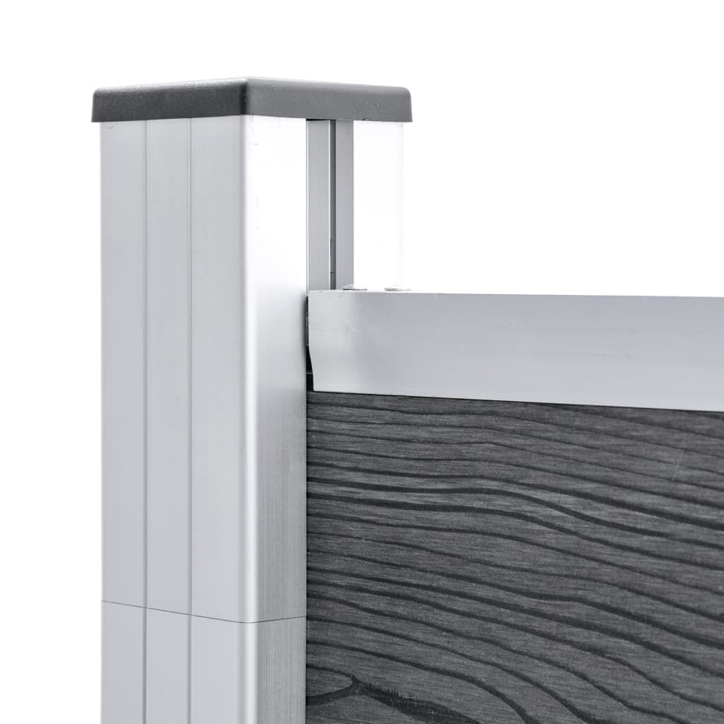 VidaXL Recinzione Da Giardino Grigia 110x300 Cm - Pannello In PVC Doppio Lato, Regolabile, Per Delimitare Aiuole E Terrazzi - 3