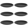 vidaXL Vassoio Rotondo per Fiori 6 pcs Nero &Oslash; 17,5 x 2 cm Plastica