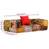 vidaXL Pouf Modulare a 2 Posti in Tessuto Patchwork