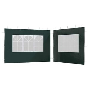 vidaXL Parete per Tendostruttura in PE 2pz con Finestra Verde
