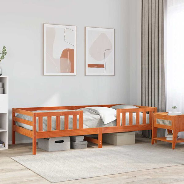 vidaXL Letto senza Materasso Marrone Cera 80x200 cm Legno di Pino