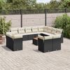 vidaXL Set Divani da Giardino 13pz con Cuscini Nero in Polyrattan