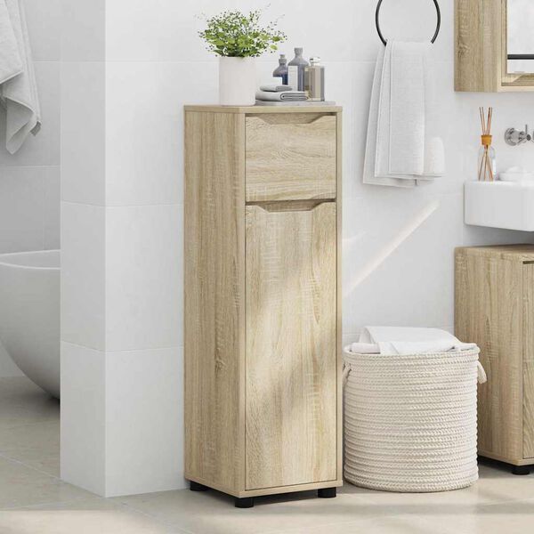 vidaXL Mobile da Bagno con cassetto Rovere Sonoma 30,5 x 30 x 101 cm